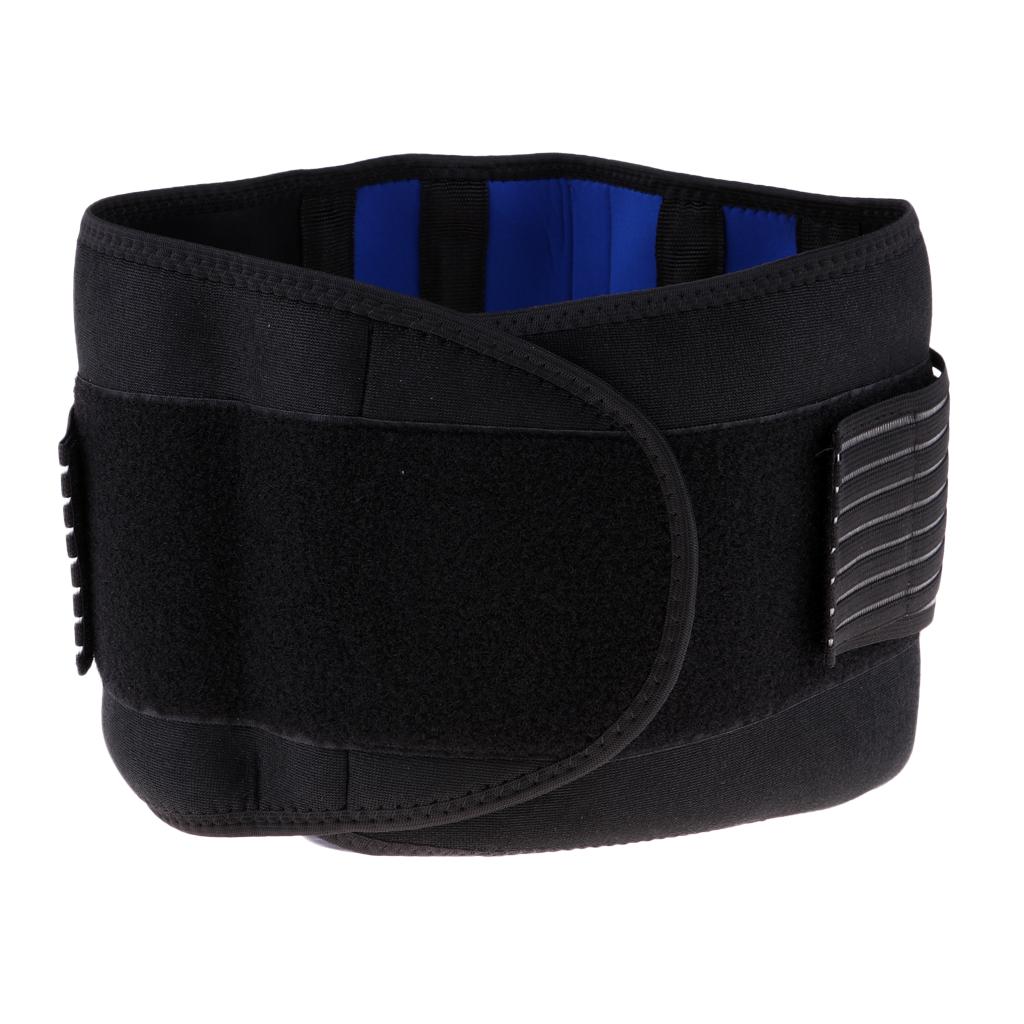 Sports Neoprene Back Support Brace Waist Protective Belt-Black&Blue S