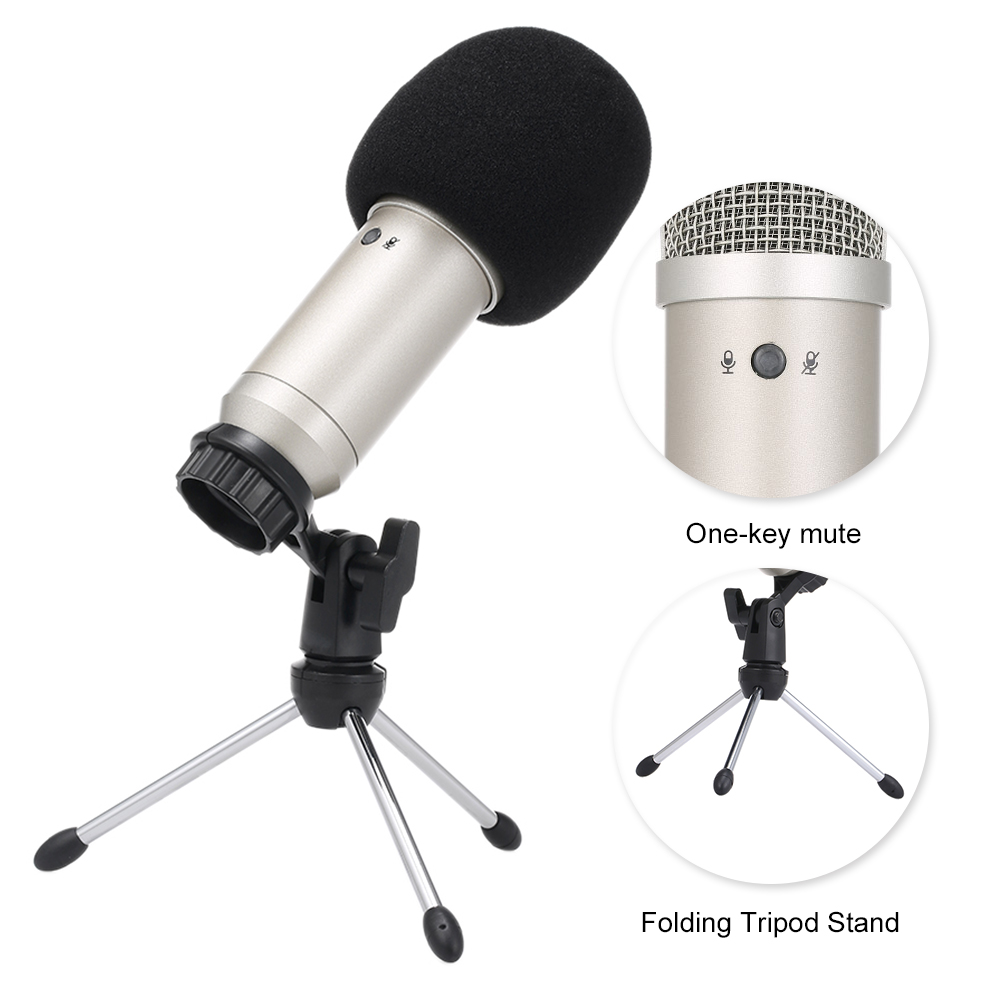 Micrô Ngưng Tụ Để Bàn BM830 USB PoDCast Với Chân Đế Gấp Cho PC Điện Thoại Karaoke