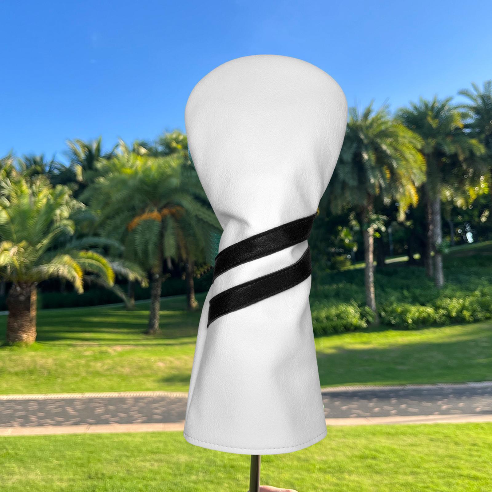 3x Golf Wood Head Cover Golf Club Headcover Men Women with Interchangeable No. Tag PU Leather Waterproof Golf Protector Guard
