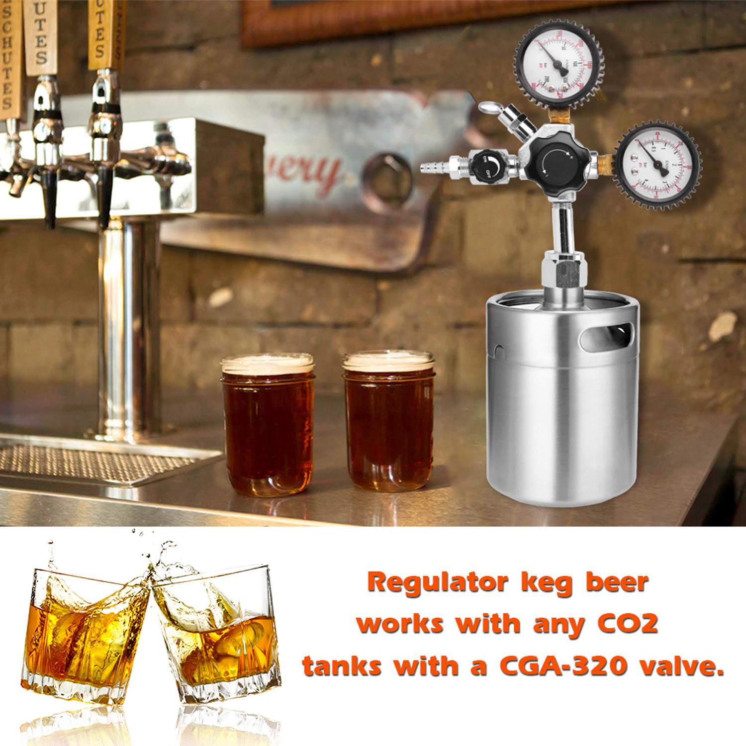 CGA320 Beer Keg CO2 Regulator Safety Pressure Relief Valve 0-3000 PSI Tanks Pressure Adjustable