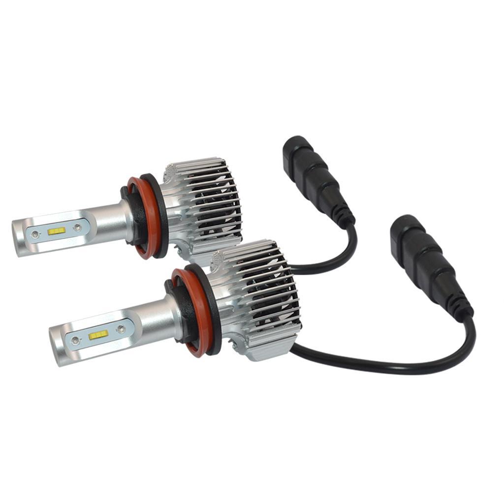2 Pieces H8 H9 H11 H16 Headlight High Low Beam Bulb Kit - 6000K Cool White