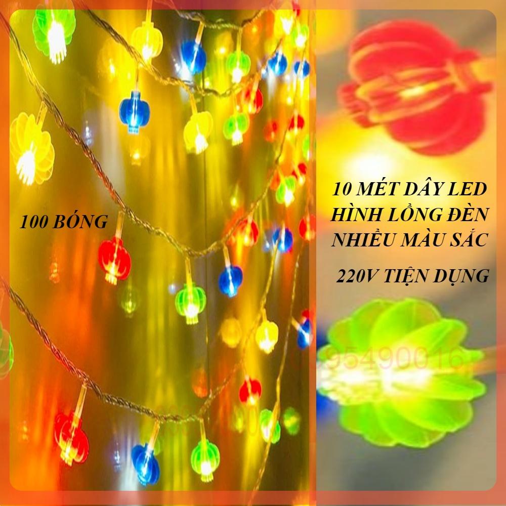 Cuộn dây 10 mét led nhấp nháy hình lồng đèn mini cắm điện 220V, silicon chống nước trang trí ngoài trời, tiệc cưới...