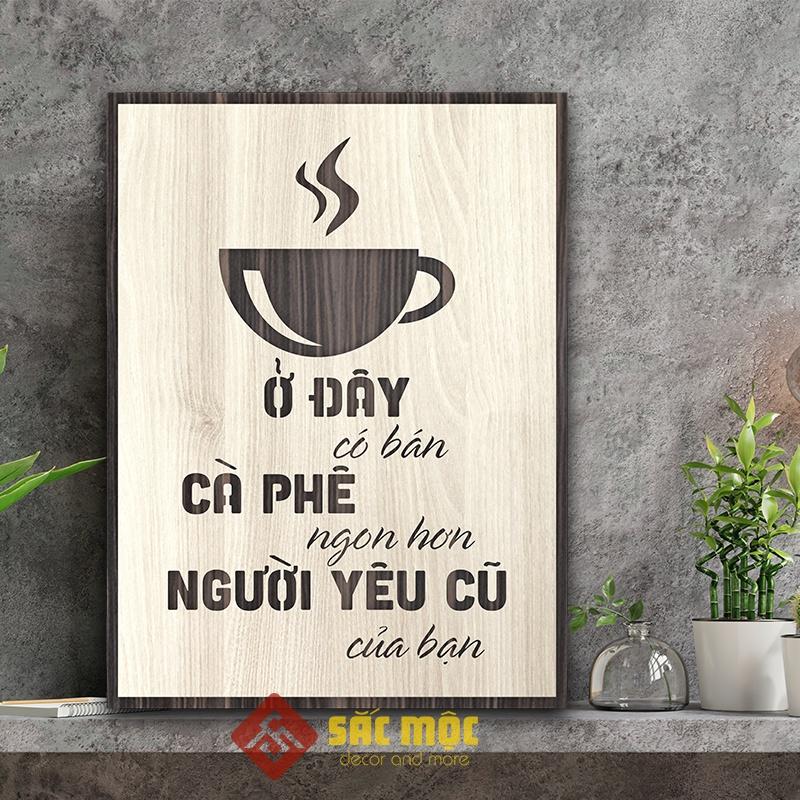 Tranh treo quán Cafe TCF001, trà sữa, trà chanh và tặng kèm đinh treo