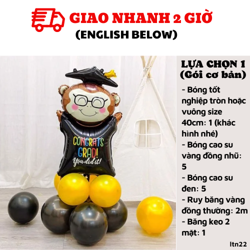 Bộ bong bóng trang trí lễ tốt nghiệp Graduation balloon set ltn22