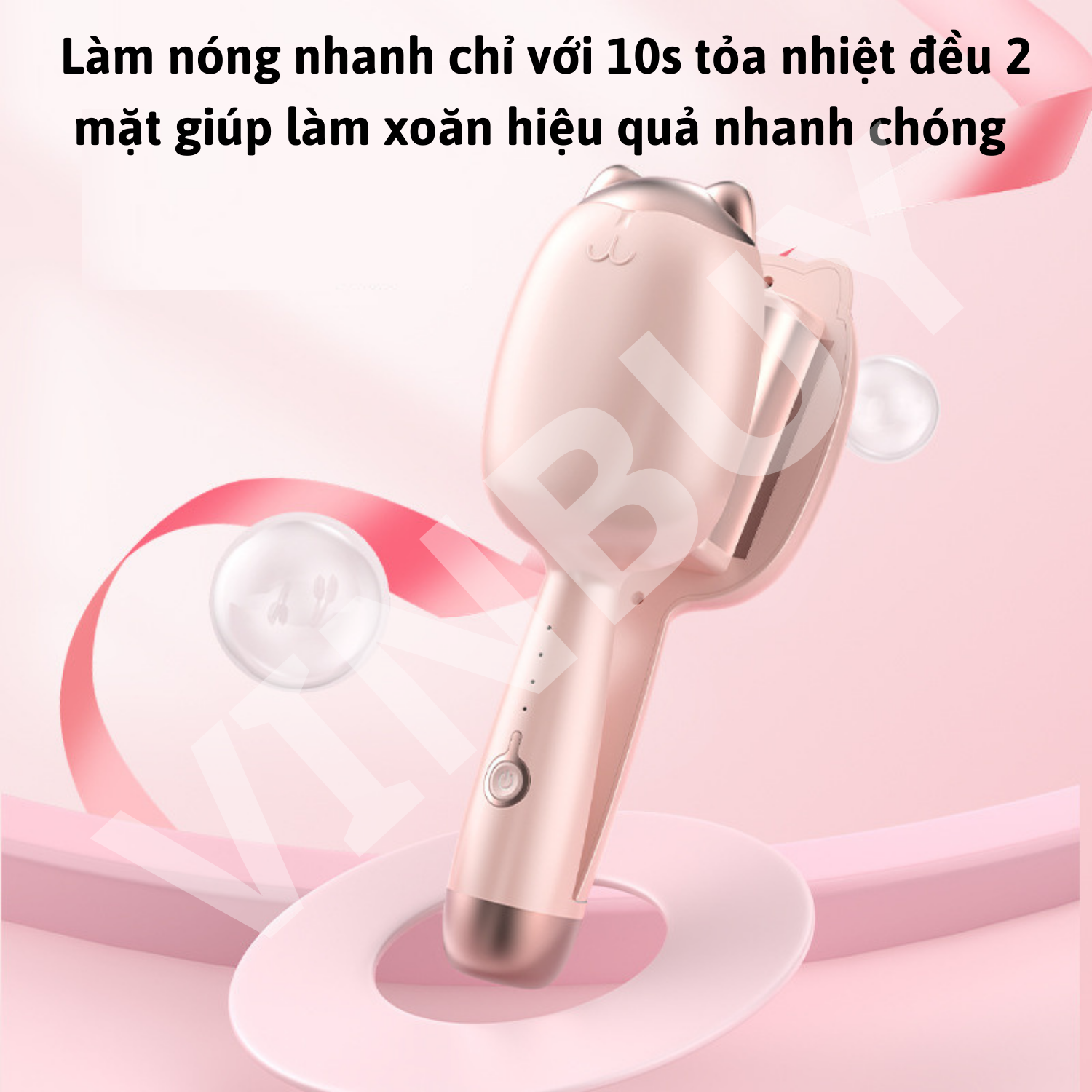 Máy Uốn Tóc Tai Mèo Đường Kính Uốn 32mm, Làm Tóc Tiện Lợi Nhanh Chóng, Dễ Dàng Thay Đổi Phong Cách - Hàng Chính Hãng