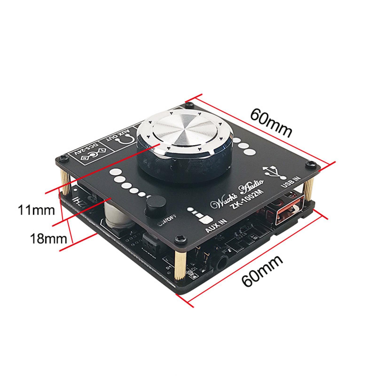 Power Audio Amplifier Board 100W+100W Bluetooth 5.0 2 Channel Amp for Home Theater