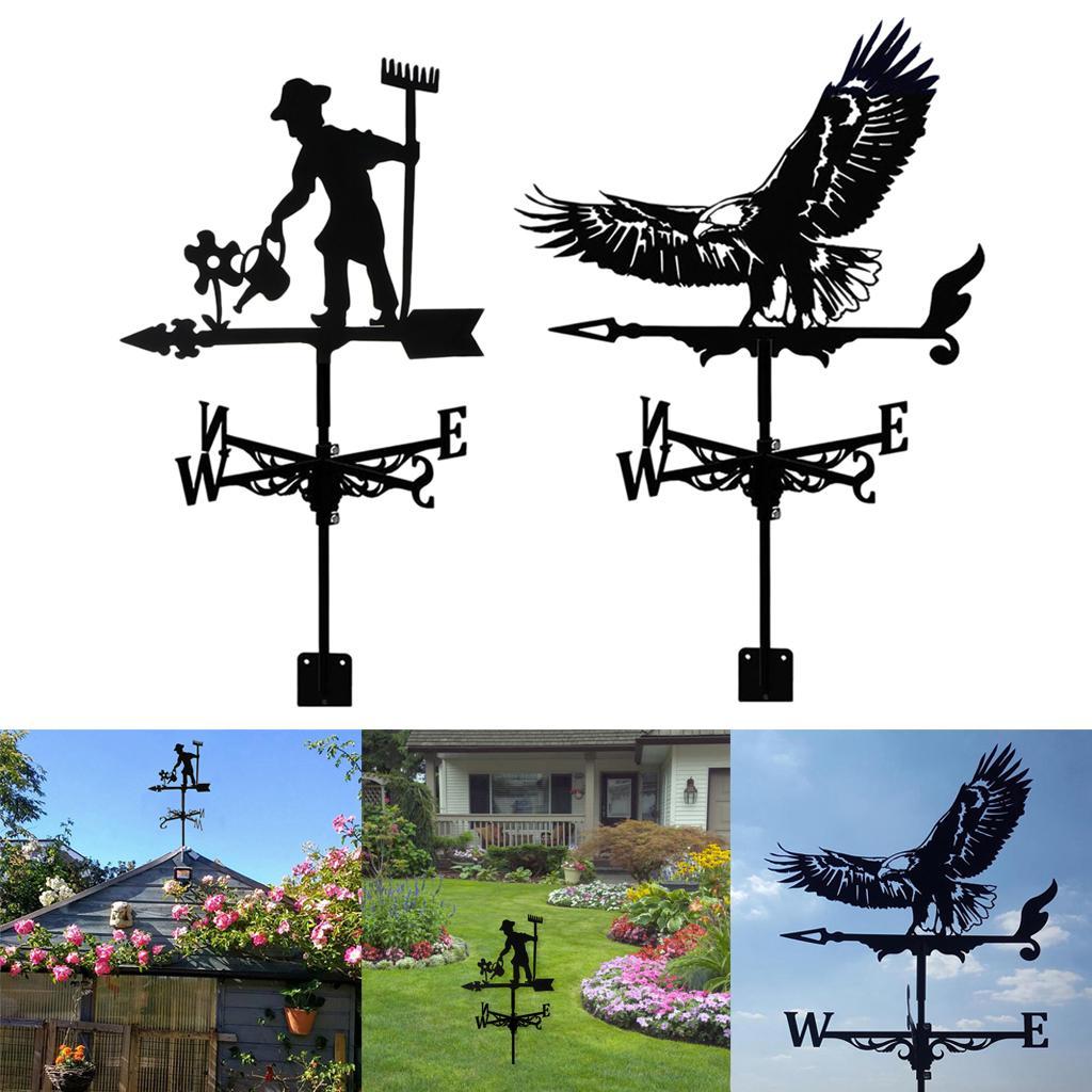 Weathervane Roof Mount Wind Direction Indicator Yard Stake Decorations