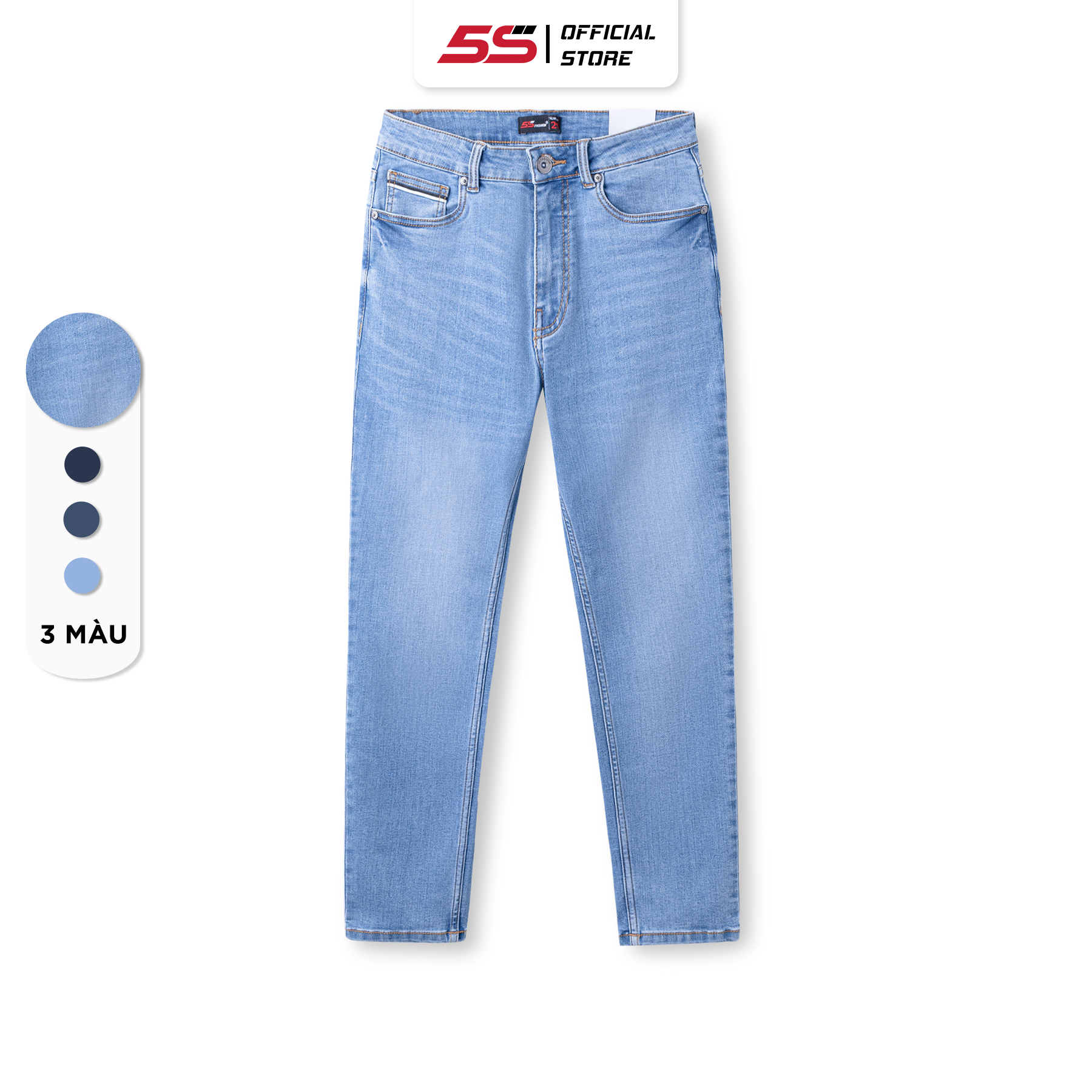 Quần Jean Nam 5S, Chất Liệu Cotton Cao Cấp, Mềm Mịn, Co Giãn, Màu Sắc Basic, Trẻ Trung (QBD23004)