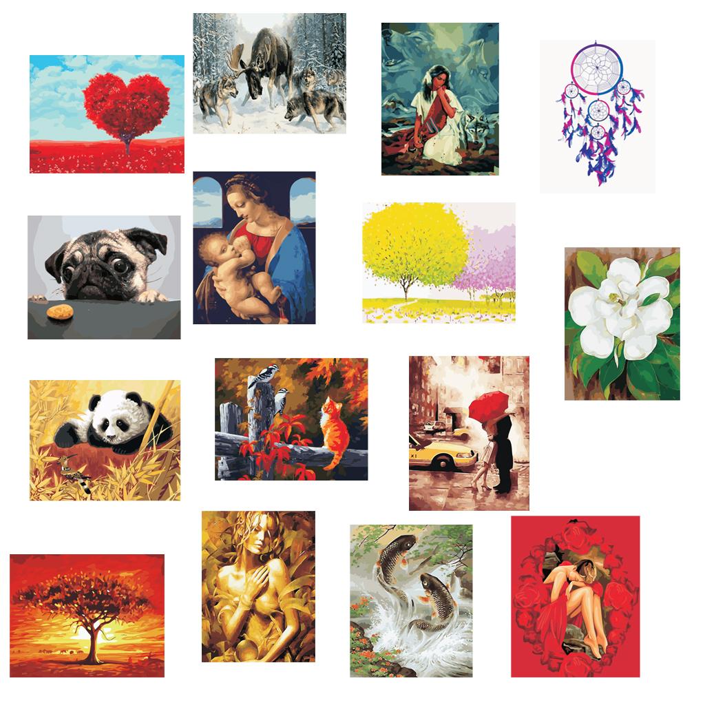 DIY Paint By Numbers Kit Canvas Painting Wall Picture Crafts