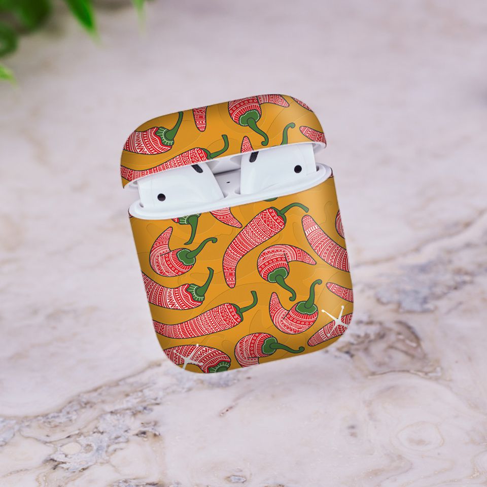 Miếng dán skin chống bẩn cho tai nghe AirPods in hình thiết kế - atk301 (bản không dây 1 và 2)