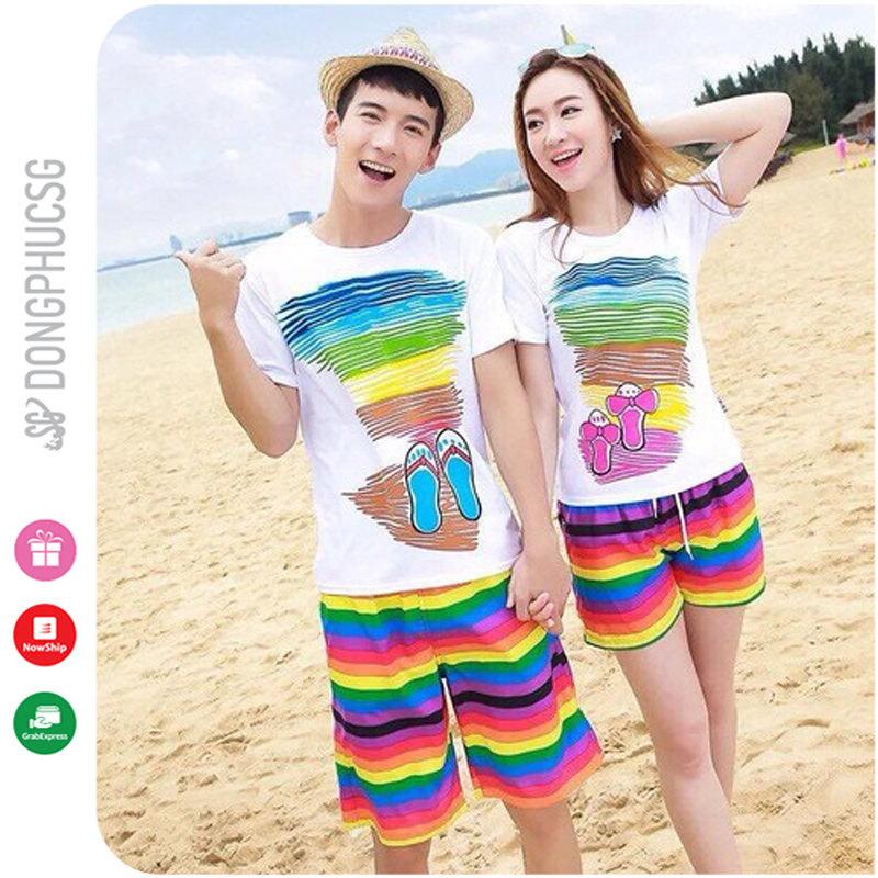 Bộ Đồ Đôi Đi Biển - Đủ Size Nguyên Bộ