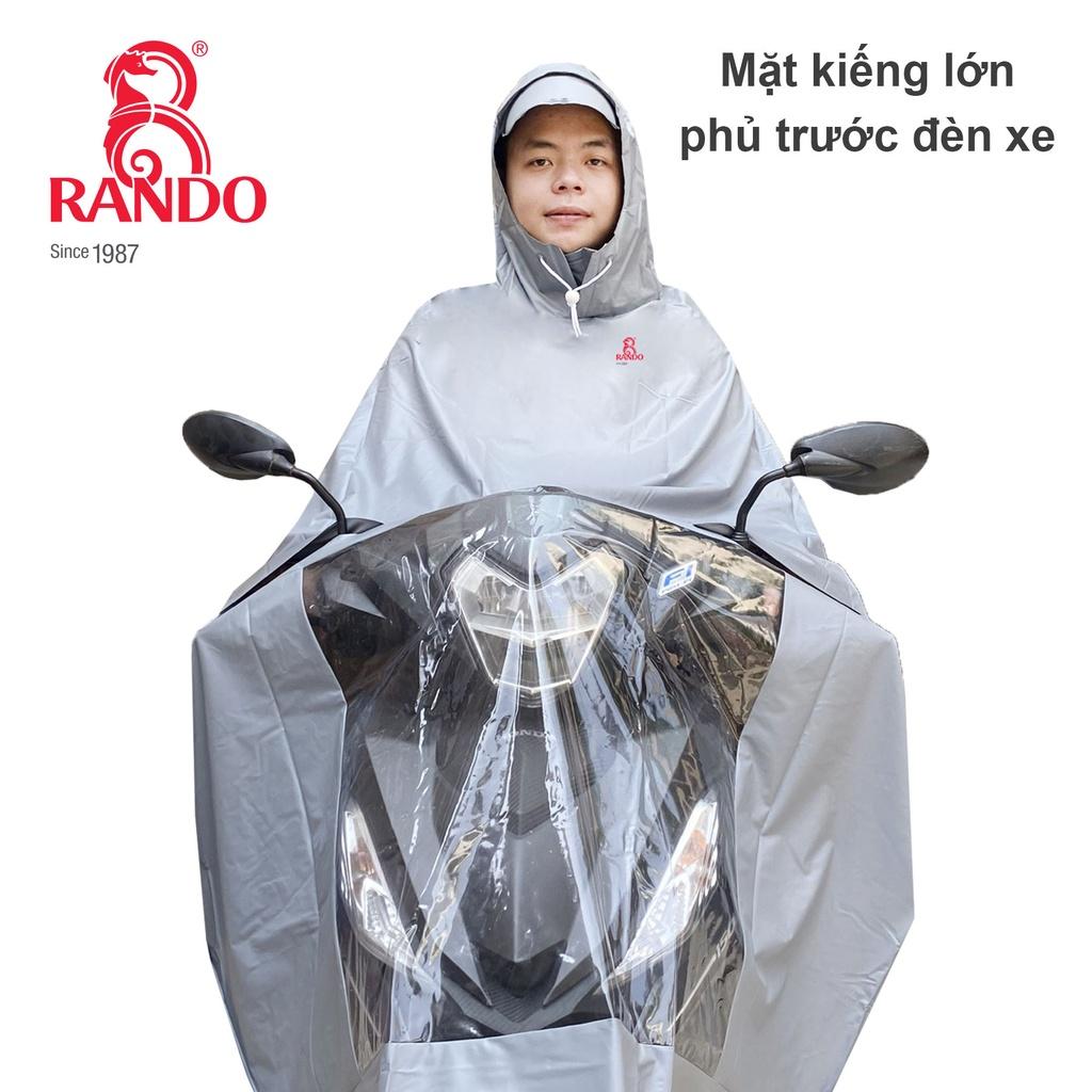 Áo Mưa Cao Cấp ENCIR 017, RANDO Chính Hãng, Bít Sườn, Có Kiếng Lớn Phủ Đèn Xe, Bề Bỉ Không Thấm Nước