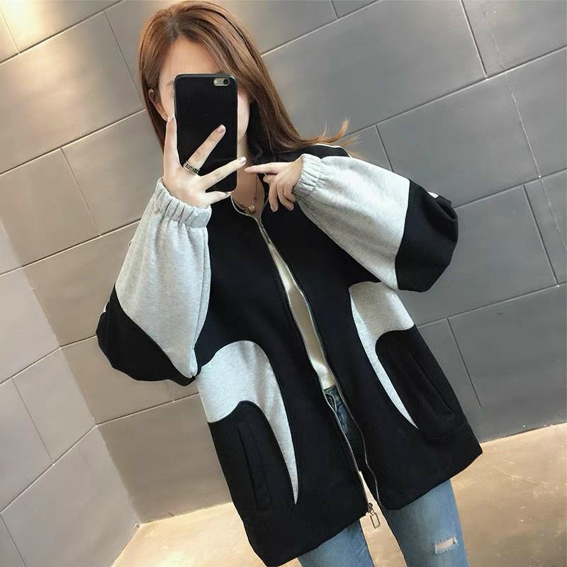 Áo Khoác Hoodie Nữ Cổ Cao Phối Màu Nổi Thời Trang Sành Điệu chất mịn mềm UTT74