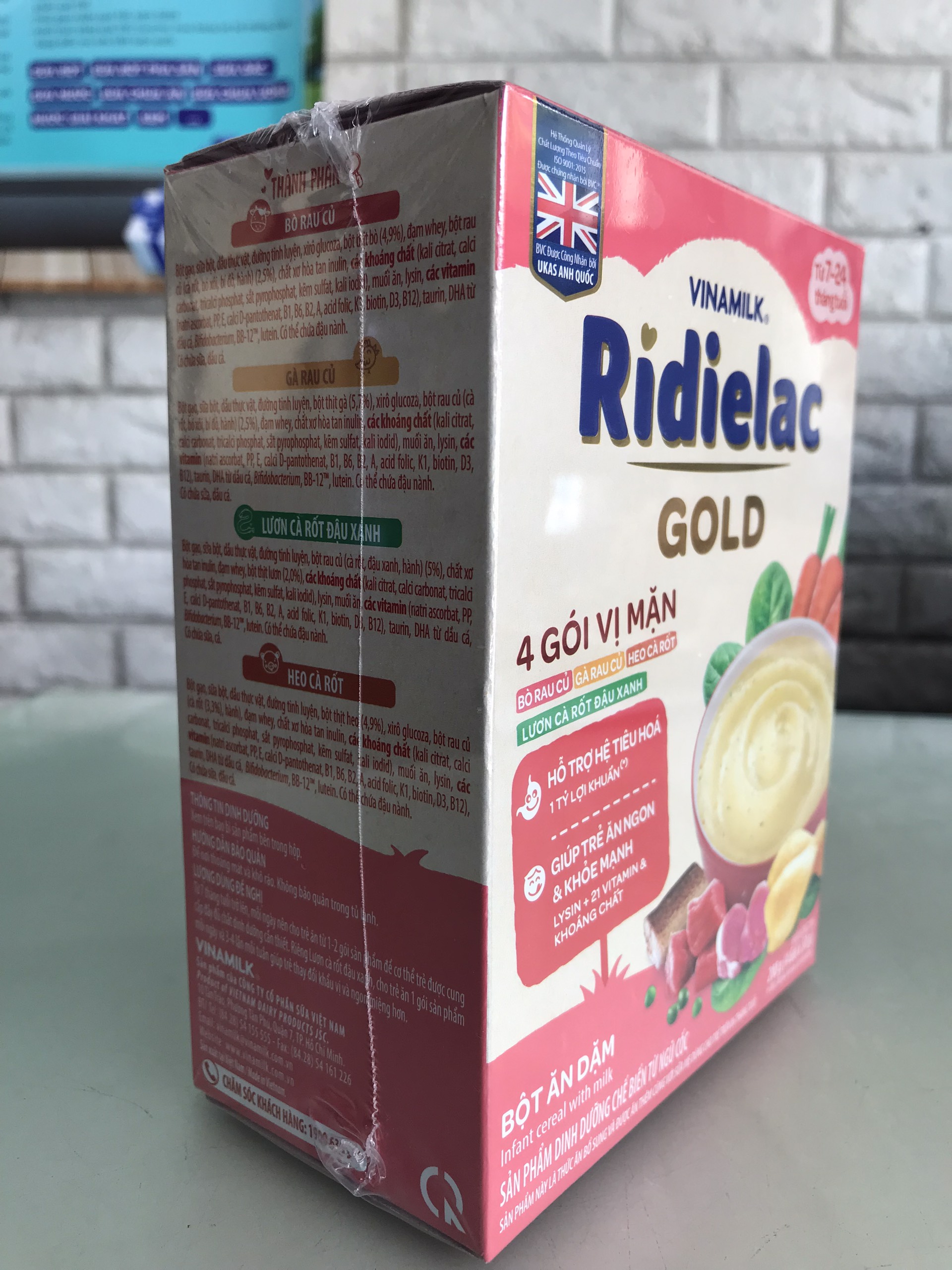 COMBO 2 HỘP BỘT ĂN DẶM RIDIELAC GOLD 4 VỊ MẶN - HỘP GIẤY 200G