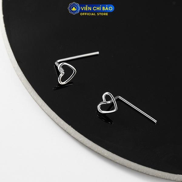 Bông tai bạc nữ hình trái tim (1 chiếc) chất liệu bạc 925 thời trang phụ kiện trang sức nữ Viễn Chí Bảo B400270