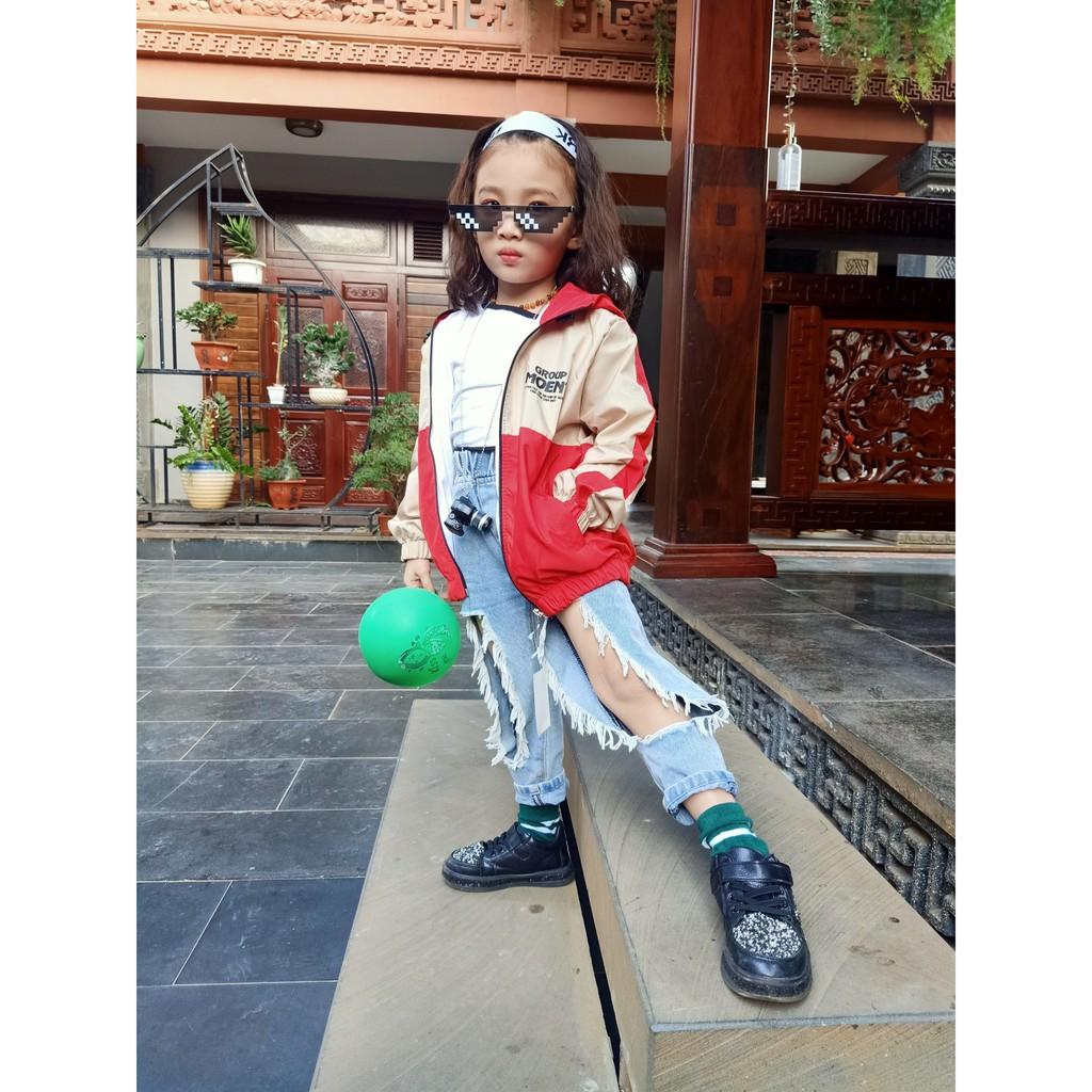 Áo khoác bé trai bé gái dù 2 lớp size đại đẹp in hình dễ thương phối màu cute cho trẻ HD247 D521