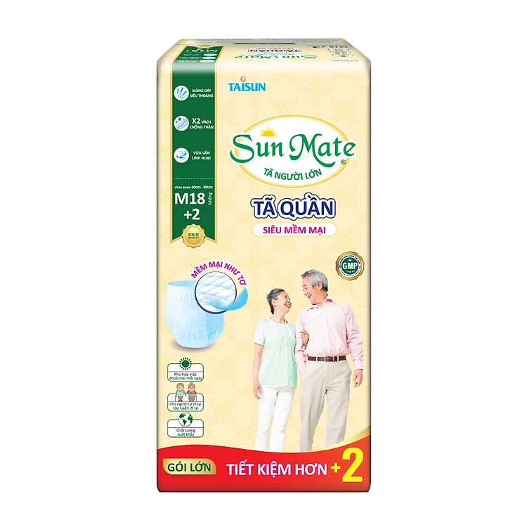 [Mẫu mới] Combo 2 Tã quần SunMate siêu mềm mại G1 mới size M-18+2 miếng