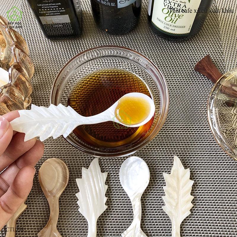 Muỗng Xà Cừ Xuất Khẩu HAHANCO Tạo Hình Lá Độc Đáo  Cafe/Gia Vị/Sữa Chua/Kem