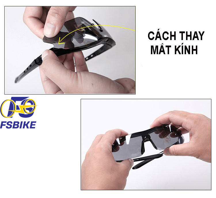 Bộ Kính Xe Đạp Thể Thao 5 In 1 Phân Cực,Chống Tia UV Đạp Xe,Leo Núi Dã Ngoại FSBIKE (Có Hộp)