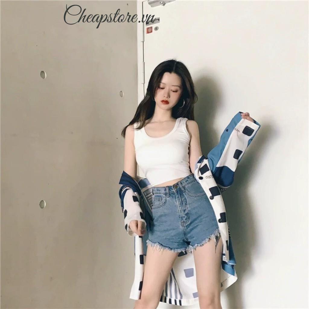 Áo Ba Lỗ Nữ Croptop Ôm Body Trơn _ Áo Croptop 3 lỗ Co Giãn Chất Cotton Mềm