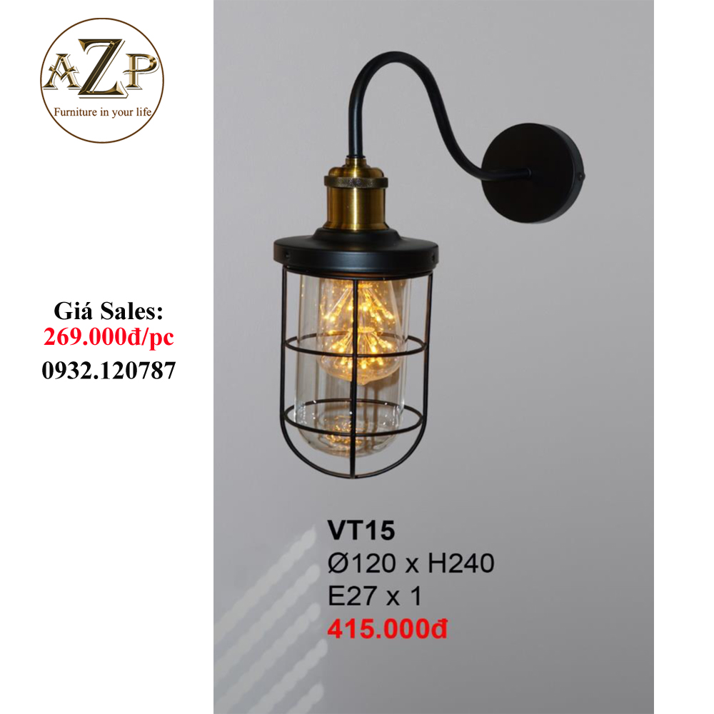 AZP - ĐÈN ỐP VÁCH / ĐÈN TRANG TRÍ / ĐÈN TREO TƯỜNG PHÒNG KHÁCH, PHÒNG NGỦ, NHÀ HÀNG, KHÁCH SẠN AZP-VT15 phong cách đương đại, hàng nhập khẩu AZP