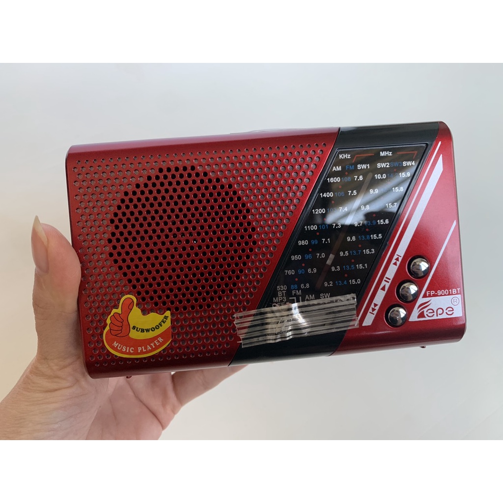 ĐÀI FM Radio DC- 9001BT Hỗ trợ USB,Thẻ nhớ Có Đèn Pin -Hàng Chính Hãng