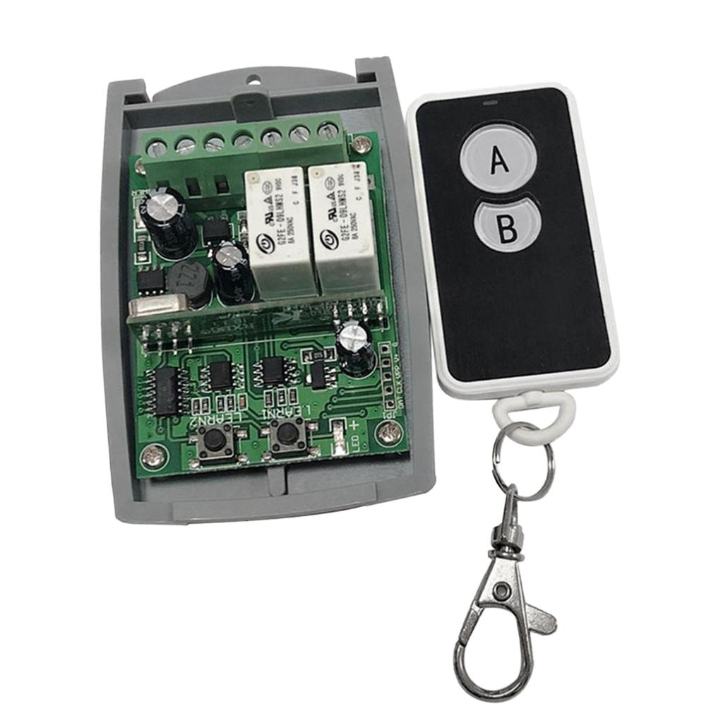2CH Wireless Remote Control Switch - Relay Receiver & RF Transmitter For Light, Garage, Gate, Lifts