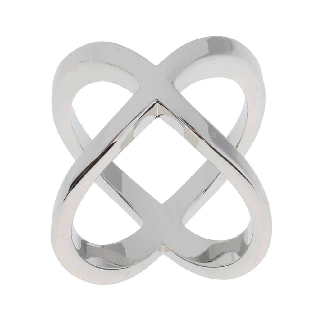 2pcs Cross Hollow Design Scarf Buckle Rings Clips for Woman Girls Jewelry