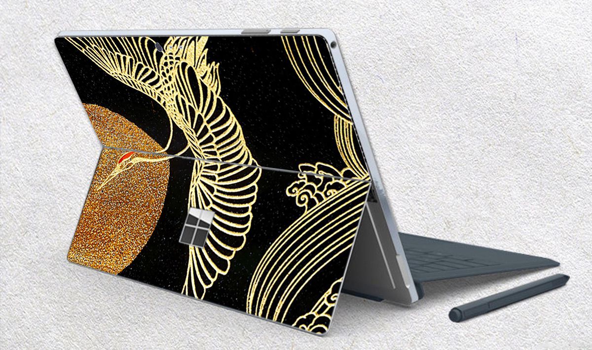 Skin dán hình Chim Hạc Phù Tang - lsm012 cho Surface Go, Pro 2, Pro 3, Pro 4, Pro 5, Pro 6, Pro 7, Pro X