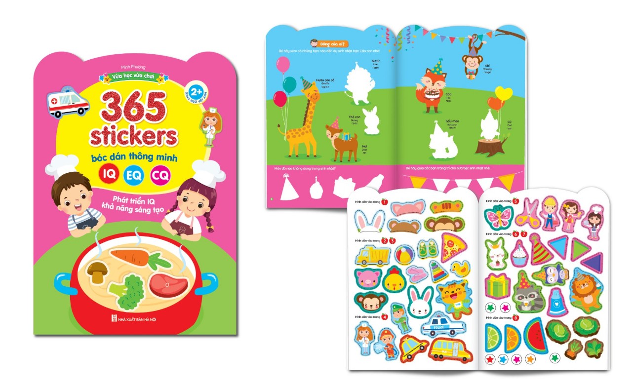 Bộ 6 Cuốn Bóc Dán Thông Minh 365, gồm 2000+ Stickers (Dành Cho Trẻ Từ 2-6 Tuổi) - Giúp bé phát triển IQ, EQ, CQ