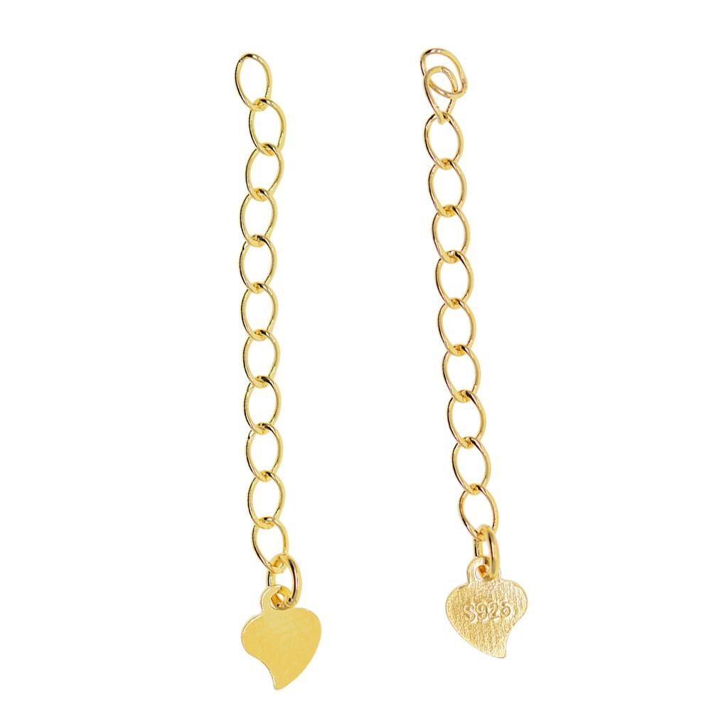 2pcs Heart  Chain  Bracelets Anklets   Chain - Golden, 4CM