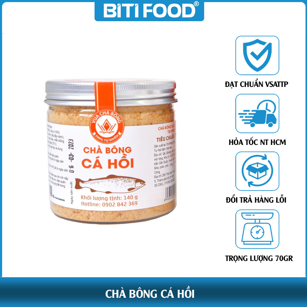 Chà Bông Cá Hồi Thiên Nhiên / Ruốc Cá Hồi cho Bé Ăn Dặm từ Nhà máy Tiêu Chuẩn Châu Âu