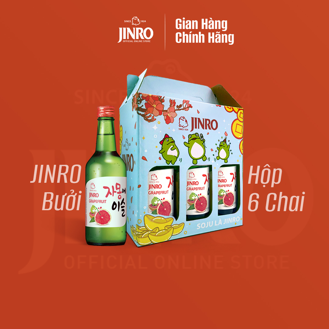 [CHÍNH HÃNG] Soju Hàn Quốc JINRO VỊ BƯỞI 360ml - Combo 6 chai