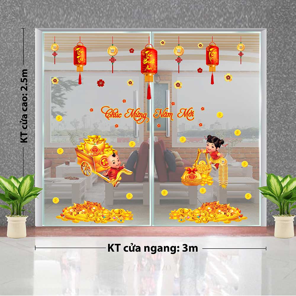 Decal trang trí tết combo số 1