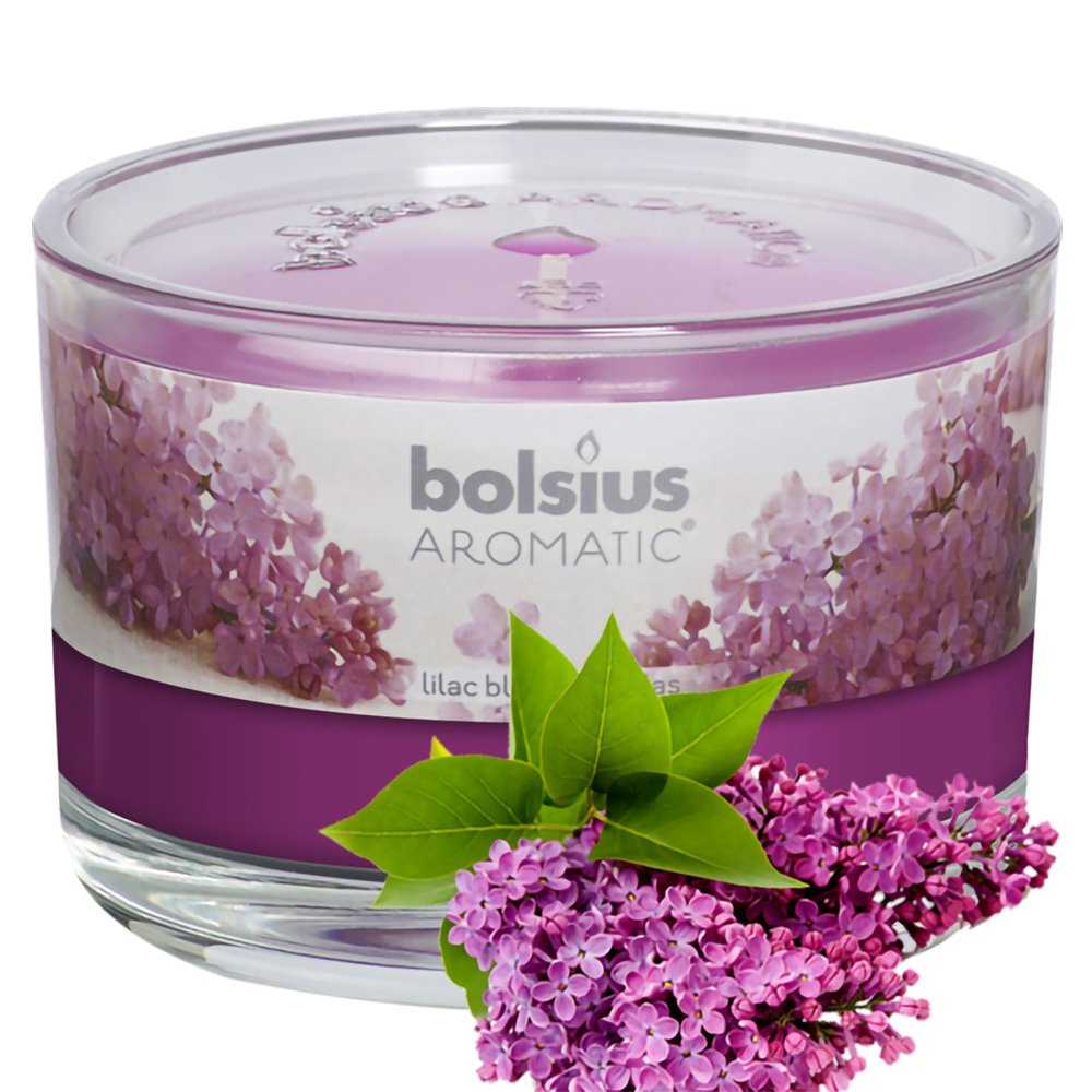 Ly nến thơm tinh dầu Bolsius Lilac Blossom 155g QT024875 - hoa tử đinh hương