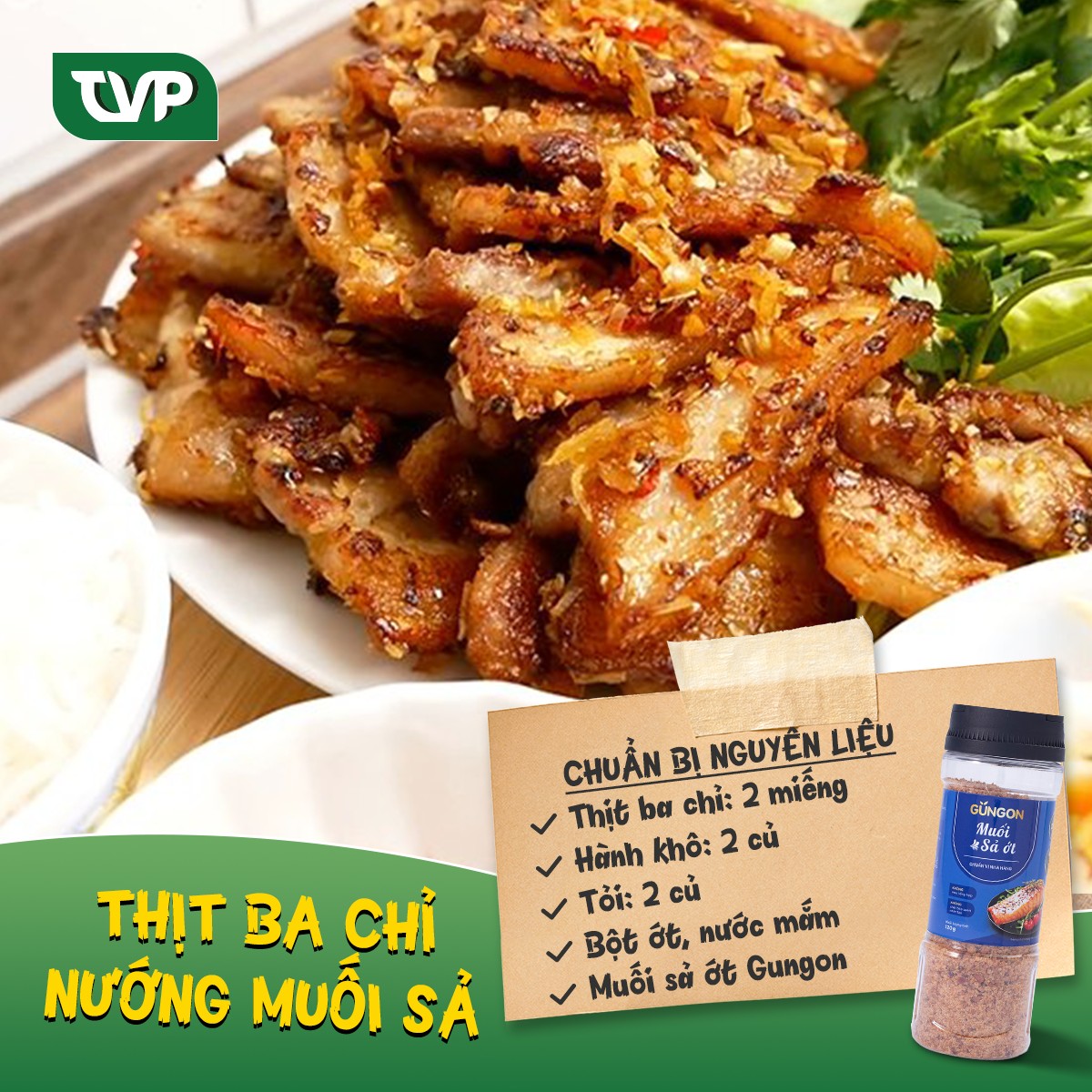Muối sả ớt GUNGON gia vị muối chấm, tẩm ướp thịt, cá, hải sản 120g