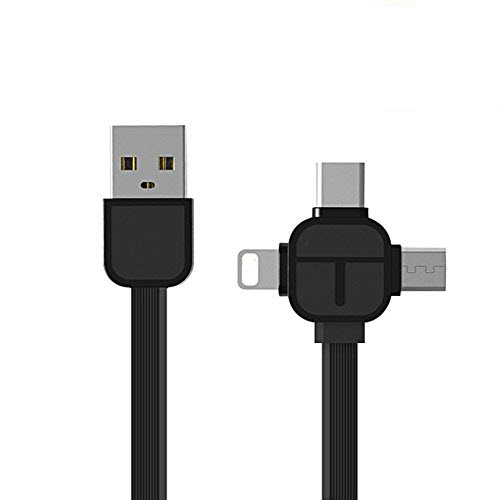 Cáp Sạc Đa Năng Xoay 3 Đầu Lightning - Micro USB- Type C Dây Dài 1M - Màu Giao Ngẫu Nhiên