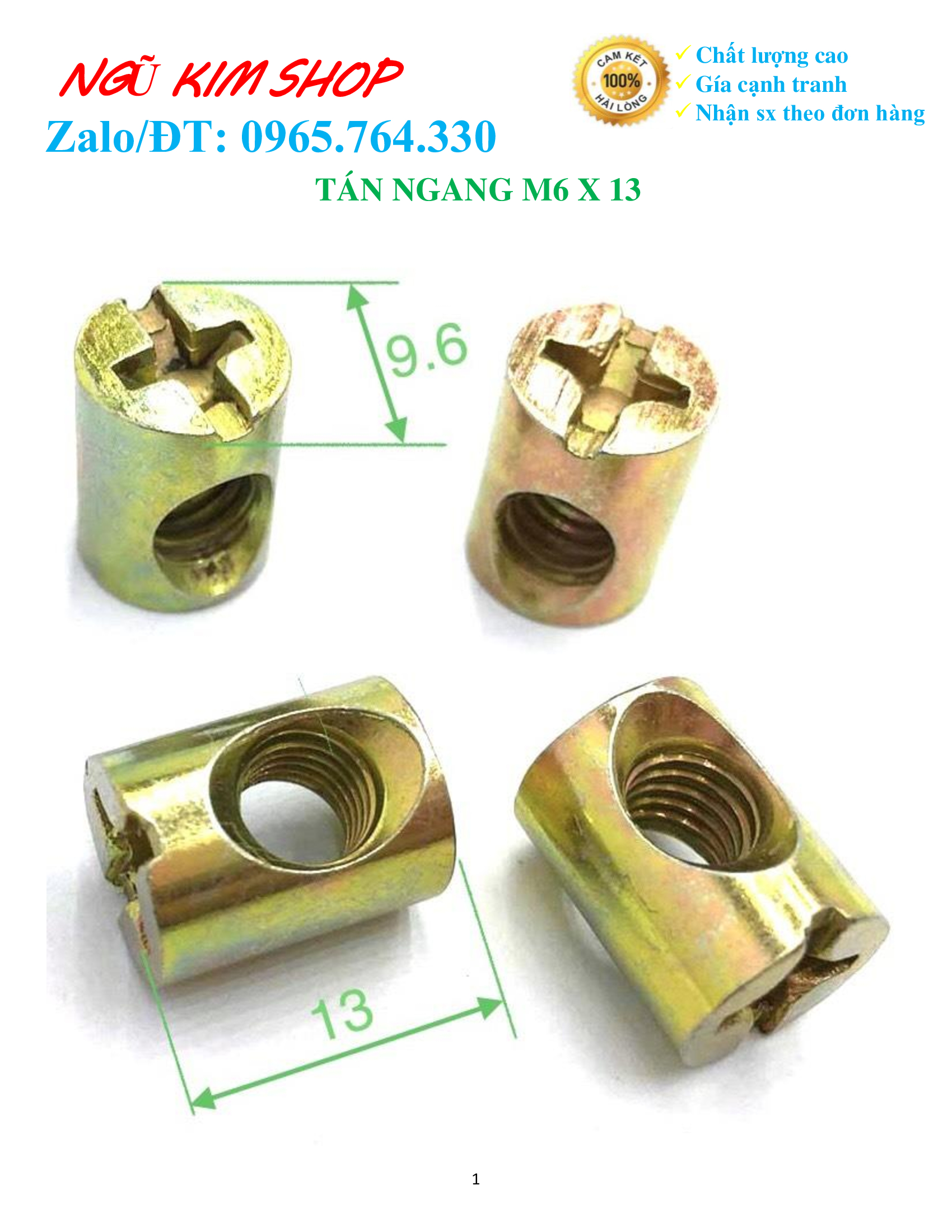 TÁN NGANG M6 x 13