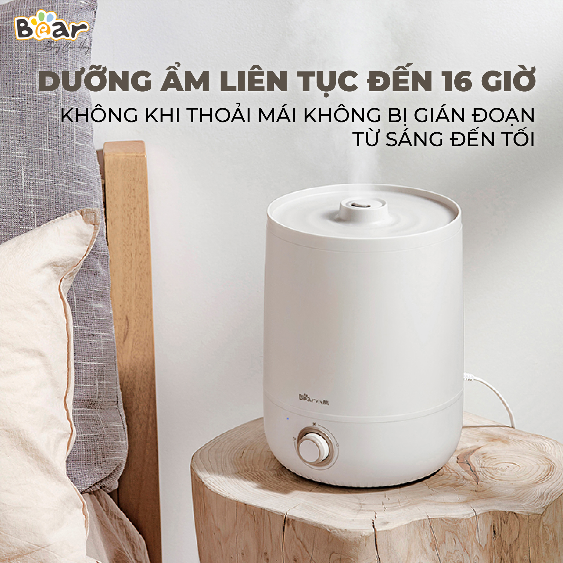 Máy Phun Sương Tạo Ẩm Bear Làm Mát Không Khí, Bộ Lọc Ion Bạc Diệt Khuẩn, Tiết Kiệm Năng Lượng JSQ-C45U1 - Hàng chính hãng