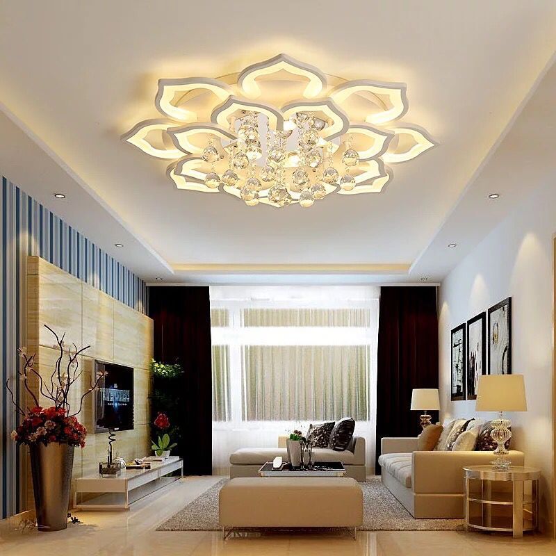 Đèn mâm áp trần kiểu dáng sang trọng tinh tế tạo điểm nhấn cho nhà có trần thấp, đèn mâm led đa sắc điều khiển từ xa nhiều chế độ sáng khung Acrylic siêu bền