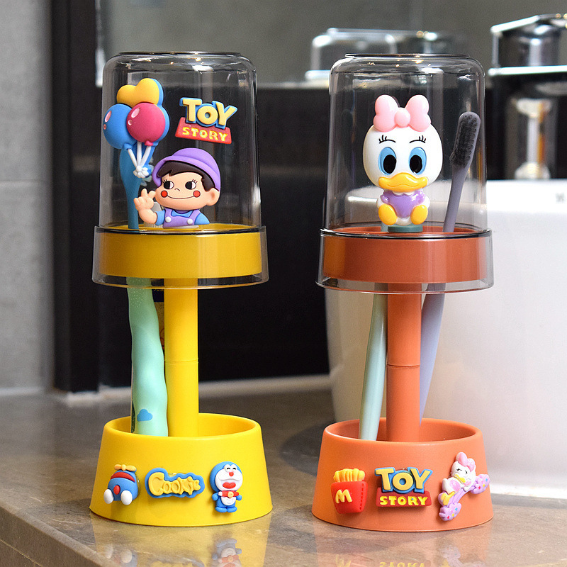 GIÁ ĐỠ CỐC ĐÁNH RĂNG ĐỂ BÀN CHO BÉ , KÈM STICKER - JL