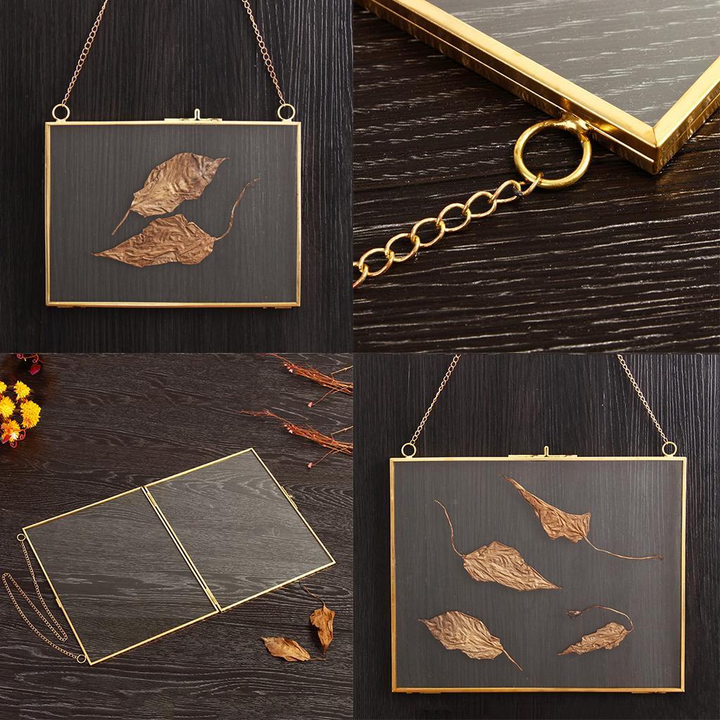 3pcs Double Sided Wall-mount Clear Glass Hanging Frame Easy to Install