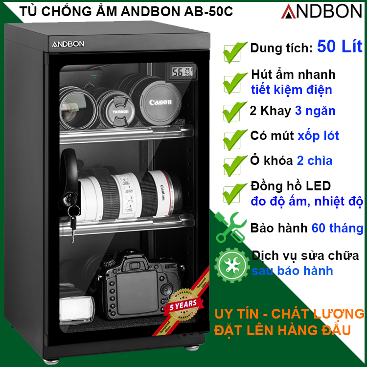 Hình ảnh Tủ chống ẩm Andbon AB-50C, 50 lít - Hàng chính hãng