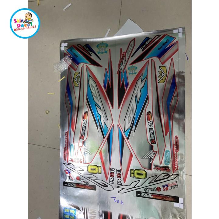 Tem rời xe winner v1 gtr dán xe đỏ Crom cao cấp