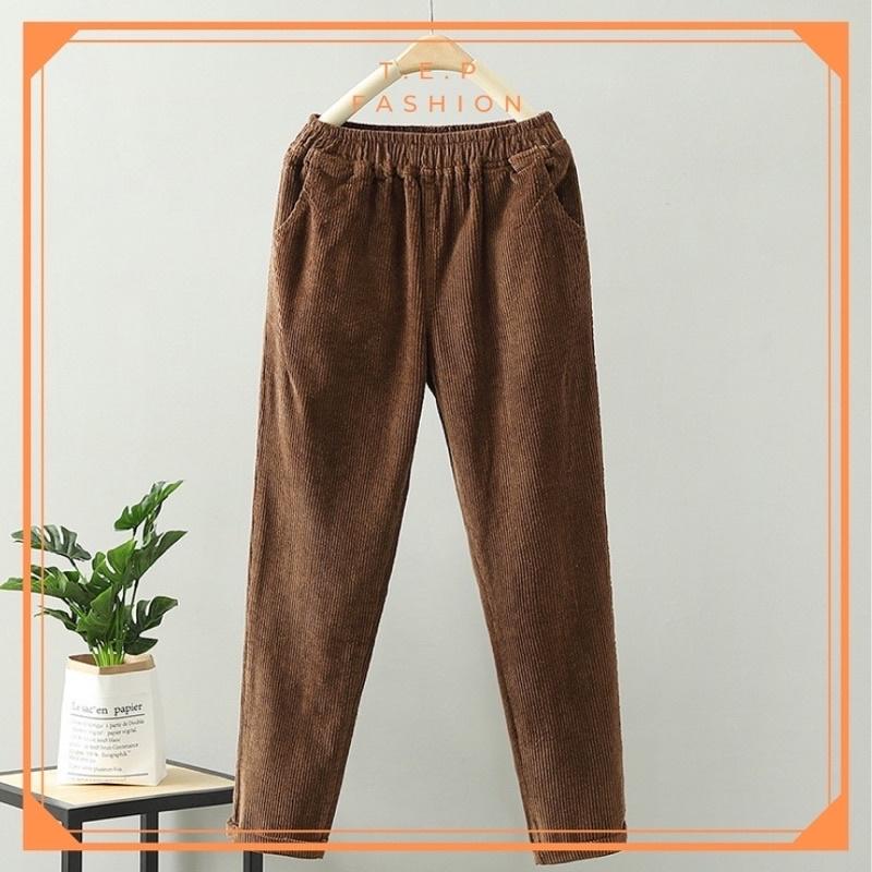 Quần Nhung Baggy Cạp Chun Kiểu dáng Hàn Quốc cho Nữ m098 Tep Fashion BAGGY-NHUNG02