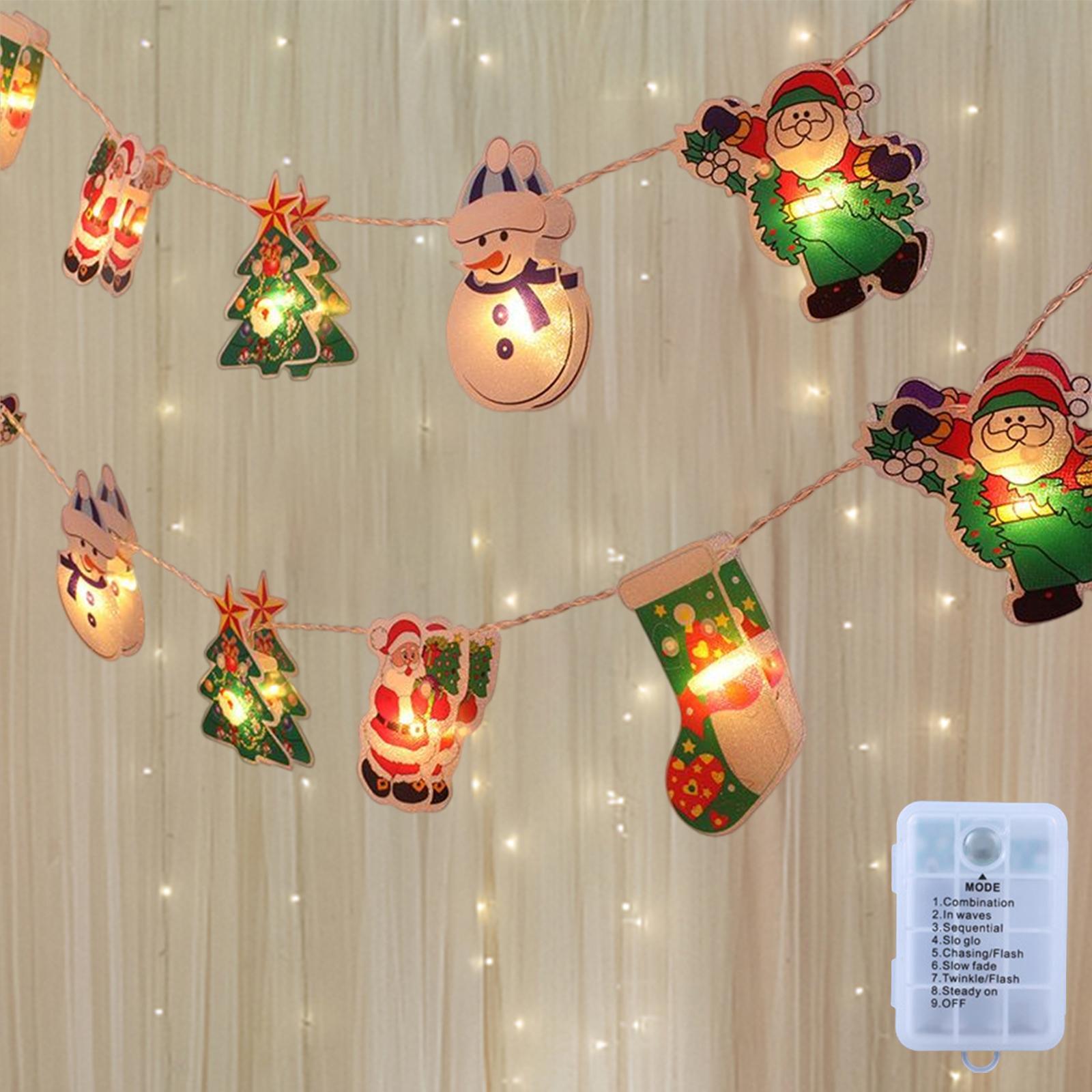 Christmas String Lights Hanging Ornament Decorative Snowman for Festival