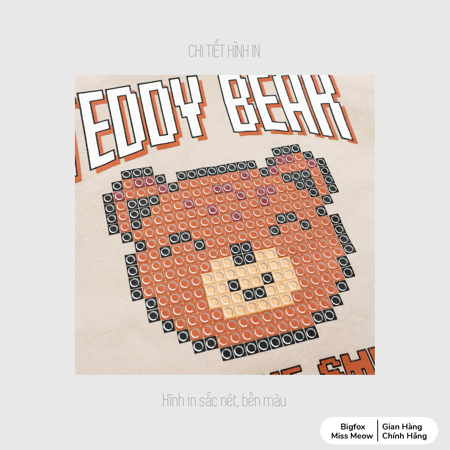 Áo nỉ cho bé gái BIGFOX MISS MEOW size đại mùa thu đông có mũ giữ ấm in Gấu kiểu Hàn cỡ trẻ em 7-15 tuổi 30kg 45kg 1975