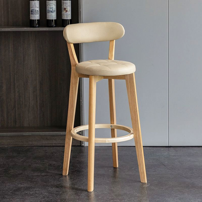 Ghế đảo bếp khung gỗ cao 62cm CB BEE-62W Nội thất Capta Ghế bar gỗ có lưng nệm bọc giả da kem đen cam đất stool chair hcm city