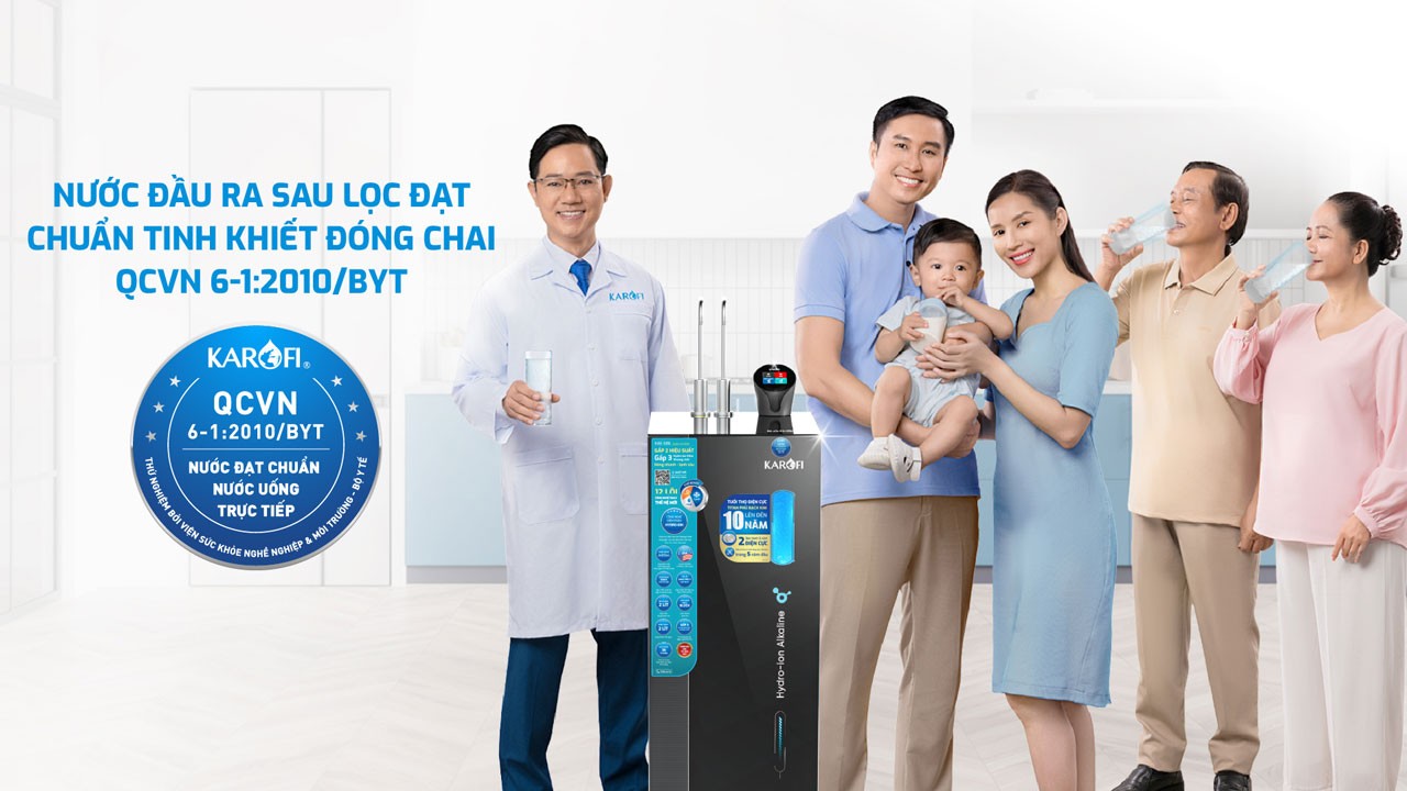 Máy lọc nước Hydro-ion kiềm nóng lạnh 12 lõi Karofi S86, Điện phân trực tiếp, Giao trước lắp sau miễn phí Bảo hành 3 năm - Hàng chính hãng