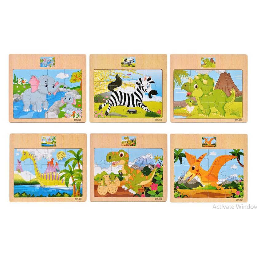 Đồ chơi tranh xếp hình gỗ 12 miếng puzzle cho bé - Đồ chơi giáo dục cho bé